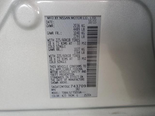 Photo 10 from auction – 2016 NISSAN ROGUE S with VIN 5N1AT2MT0GC743709