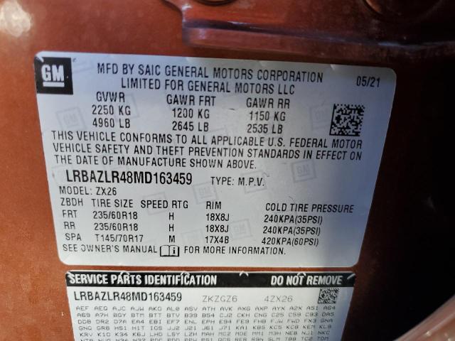 Photo 10 from auction – 2021 BUICK ENVISION P with VIN LRBAZLR48MD163459