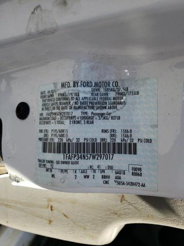 Photo 10 from auction – 2007 FORD FOCUS ZX4 with VIN 1FAFP34N57W297017