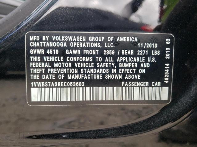Photo 10 from auction – 2014 VOLKSWAGEN PASSAT SE with VIN 1VWBS7A38EC053682