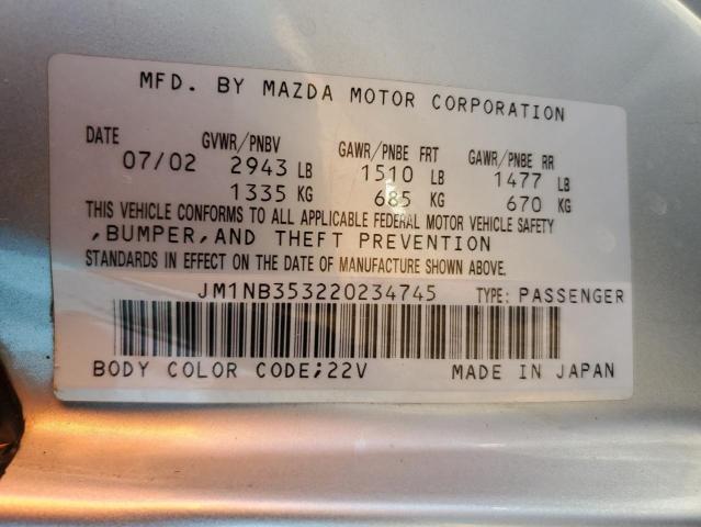 Photo 10 from auction – 2002 MAZDA MX-5 MIATA with VIN JM1NB353220234745