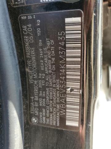 Photo 10 from auction – 2004 BMW 330 I with VIN WBAEV53414KM37435