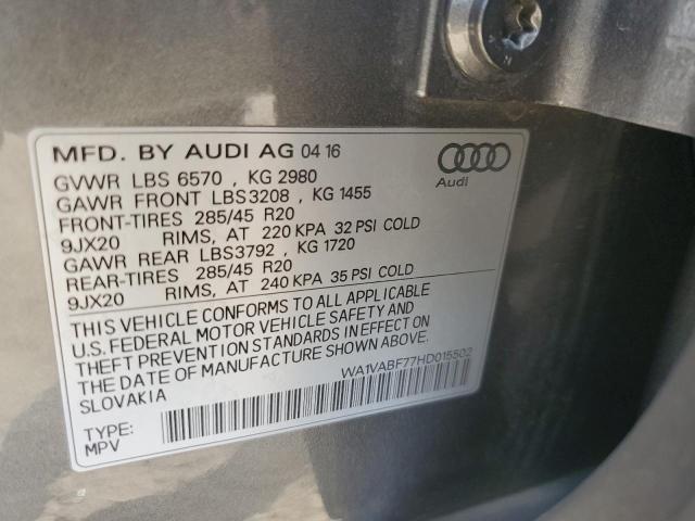 Photo 10 from auction – 2017 AUDI Q7 PRESTIG with VIN WA1VABF77HD015502