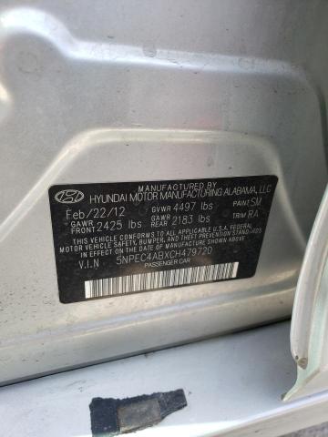 Photo 10 from auction – 2012 HYUNDAI SONATA SE with VIN 5NPEC4ABXCH479720