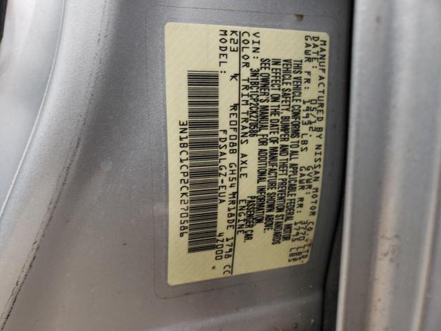 Photo 10 from auction – 2012 NISSAN VERSA S with VIN 3N1BC1CP2CK270586