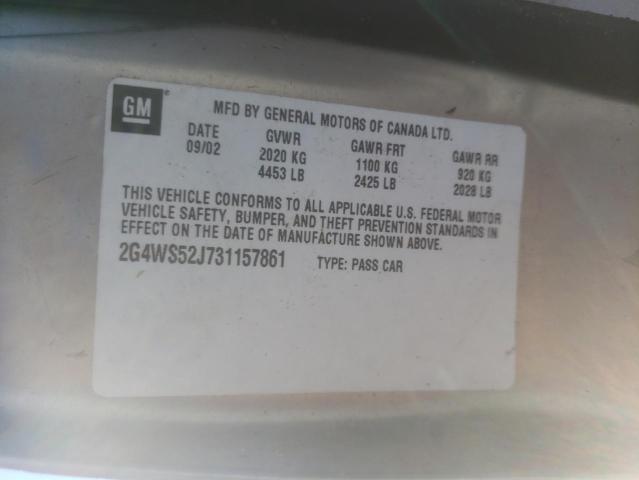 Photo 10 from auction – 2003 BUICK CENTURY CU with VIN 2G4WS52J731157861