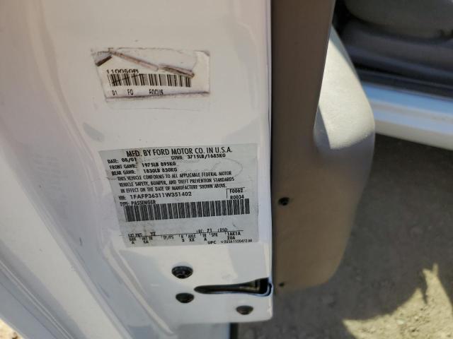 Photo 10 from auction – 2010 FORD FOCUS with VIN 1FAFP36311W351402