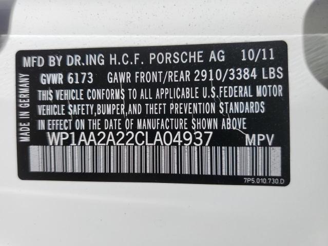 Photo 10 from auction – 2012 PORSCHE CAYENNE with VIN WP1AA2A22CLA04937