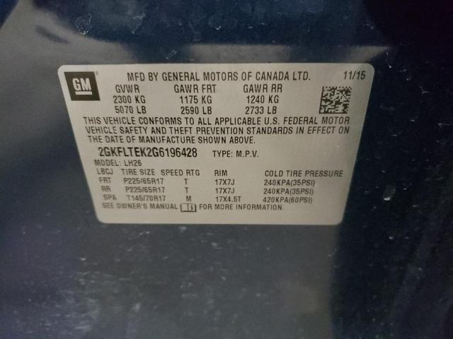 Photo 10 from auction – 2016 GMC TERRAIN SL with VIN 2GKFLTEK2G6196428