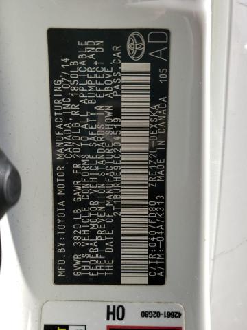 Photo 10 from auction – 2014 TOYOTA COROLLA L with VIN 2T1BURHE9EC204519