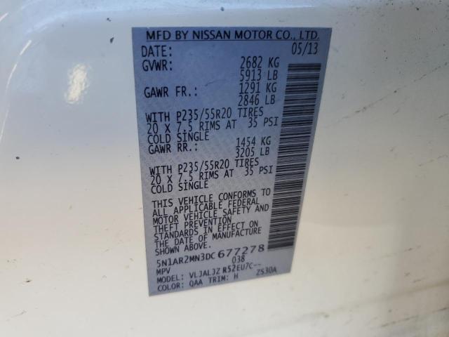 Photo 10 from auction – 2013 NISSAN PATHFINDER with VIN 5N1AR2MN3DC677278