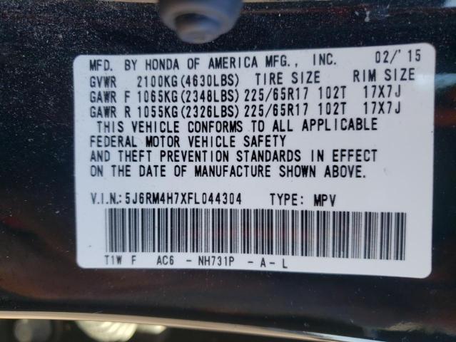 Photo 10 from auction – 2015 HONDA CR-V EXL with VIN 5J6RM4H7XFL044304