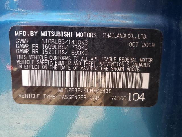 Photo 10 from auction – 2020 MITSUBISHI MIRAGE G4 with VIN ML32F3FJ6LHF03438