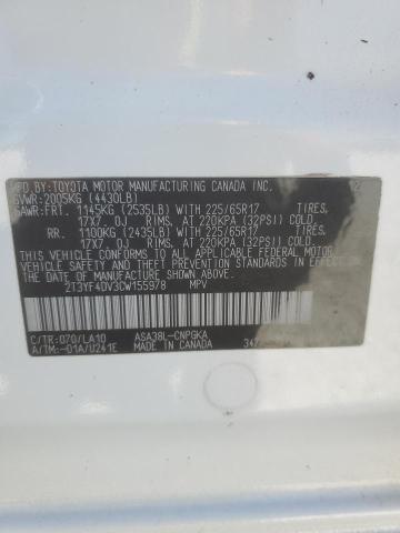 Photo 10 from auction – 2012 TOYOTA RAV4 LIMIT with VIN 2T3YF4DV3CW155978