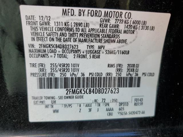 Photo 10 from auction – 2013 FORD FLEX with VIN 2FMGK5C84DBD27623