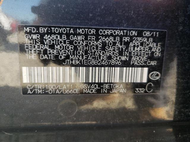 Photo 10 from auction – 2011 LEXUS ES 350 with VIN JTHBK1EG8B2467896
