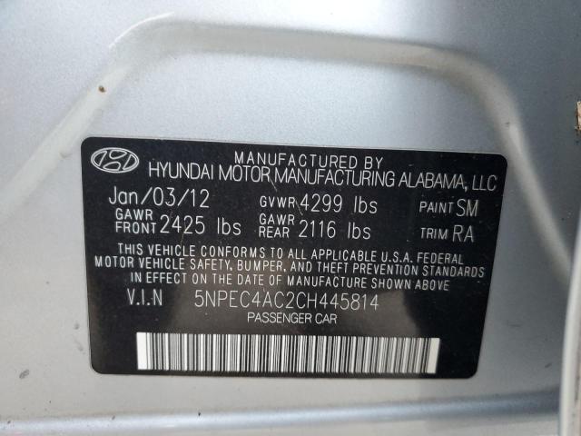 Photo 10 from auction – 2012 HYUNDAI SONATA SE with VIN 5NPEC4AC2CH445814