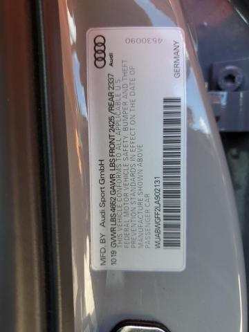 Photo 10 from auction – 2020 AUDI RS3 with VIN WUABWGFF2LA902131
