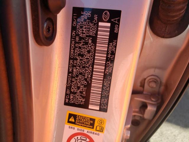 Photo 10 from auction – 2011 LEXUS CT 200 with VIN JTHKD5BH7B2032687