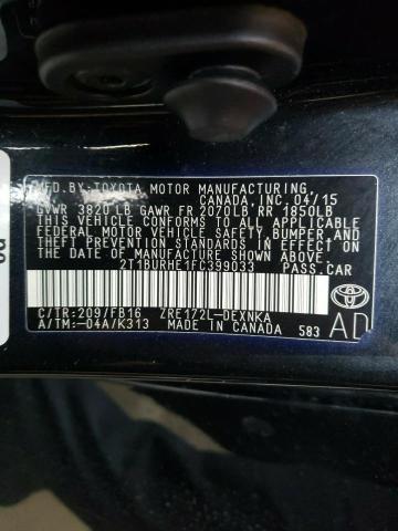 Photo 10 from auction – 2015 TOYOTA COROLLA L with VIN 2T1BURHE1FC399033