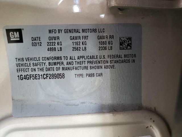 Photo 10 from auction – 2012 BUICK LACROSSE P with VIN 1G4GF5E31CF289058