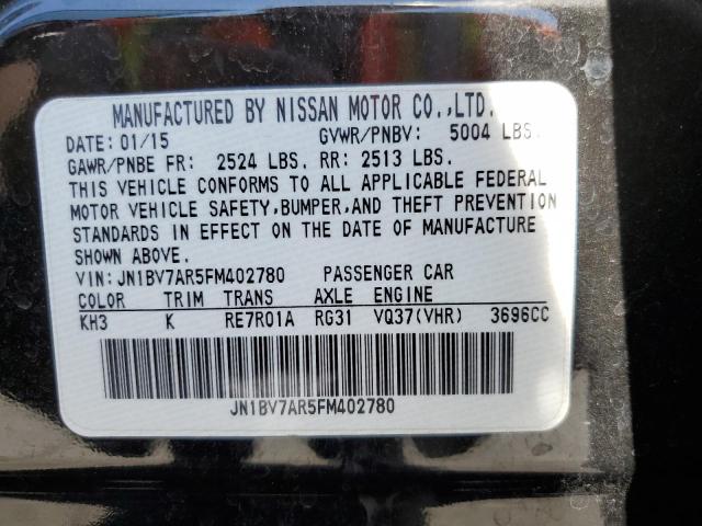 Photo 10 from auction – 2015 INFINITI Q50 BASE with VIN JN1BV7AR5FM402780