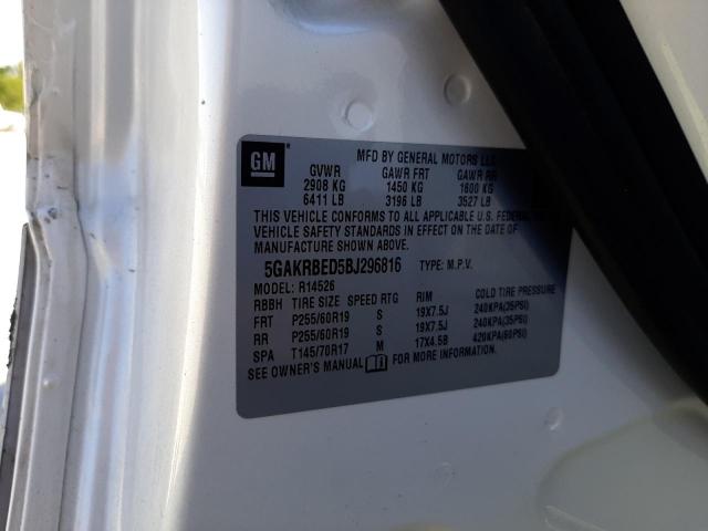 Photo 10 from auction – 2011 BUICK ENCLAVE CX with VIN 5GAKRBED5BJ296816