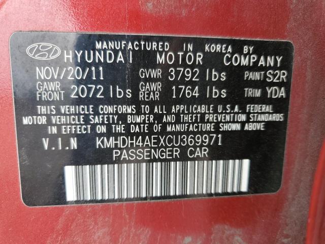 Photo 10 from auction – 2012 HYUNDAI ELANTRA GL with VIN KMHDH4AEXCU369971