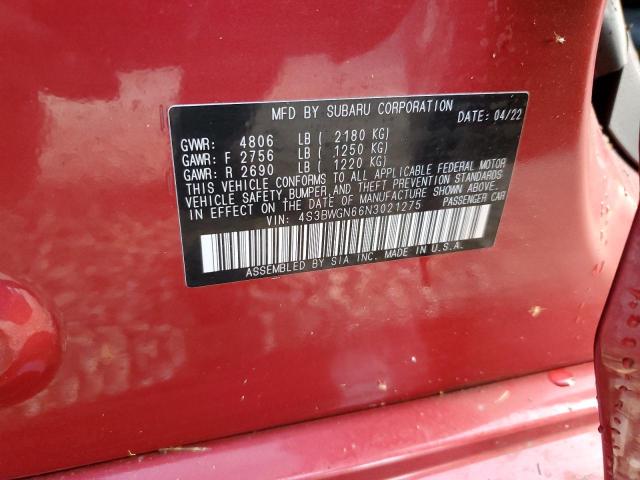 Photo 10 from auction – 2022 SUBARU LEGACY LIM with VIN 4S3BWGN66N3021275