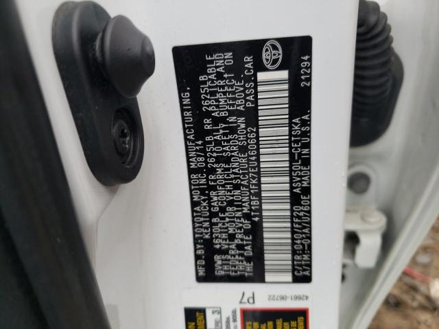 Photo 10 from auction – 2014 TOYOTA CAMRY L with VIN 4T1BF1FK7EU460662