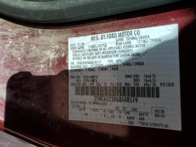 Photo 10 from auction – 2006 FORD FREESTAR S with VIN 2FMZA52206BA48519