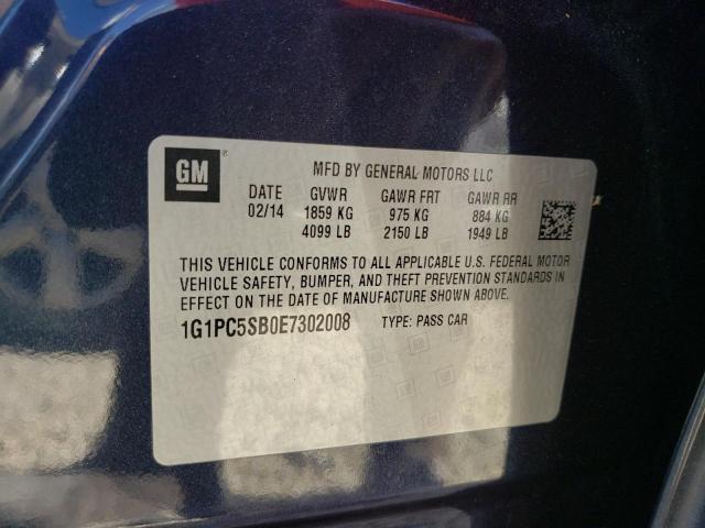 Photo 10 from auction – 2014 CHEVROLET CRUZE LT with VIN 1G1PC5SB0E7302008