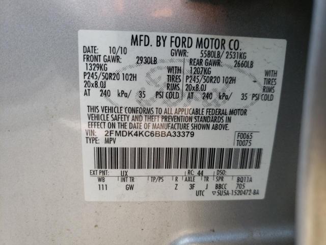Photo 10 from auction – 2011 FORD EDGE LIMIT with VIN 2FMDK4KC6BBA33379