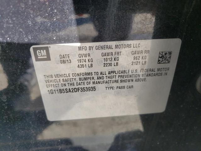 Photo 10 from auction – 2013 CHEVROLET MALIBU LS with VIN 1G11B5SA2DF353935