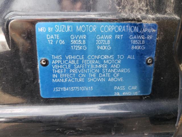 Photo 10 from auction – 2007 SUZUKI SX4 with VIN JS2YB413775107613