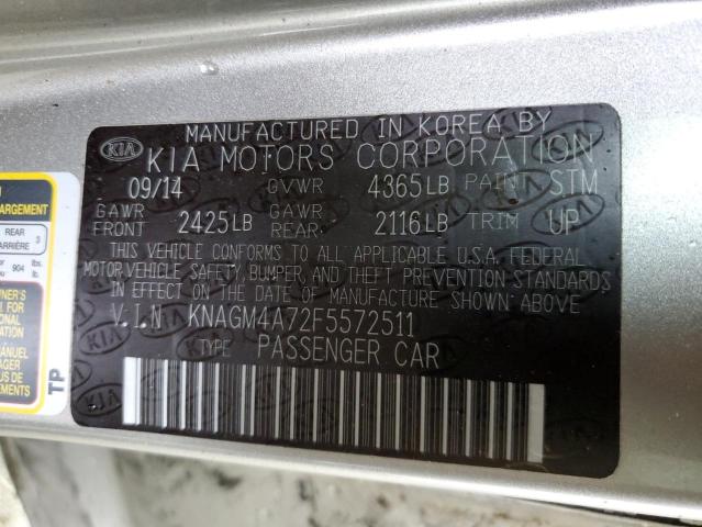 Photo 10 from auction – 2015 KIA OPTIMA LX with VIN KNAGM4A72F5572511