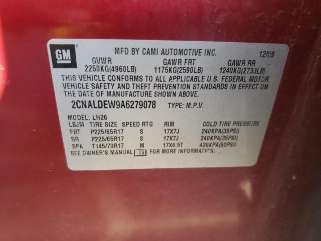 Photo 10 from auction – 2010 CHEVROLET EQUINOX LT with VIN 2CNALDEW9A6279078