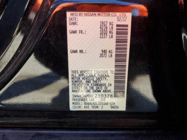 Photo 10 from auction – 2017 NISSAN ALTIMA 2.5 with VIN 1N4AL3AP0HC210378