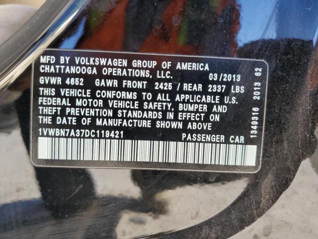 Photo 10 from auction – 2013 VOLKSWAGEN PASSAT SE with VIN 1VWBN7A37DC119421