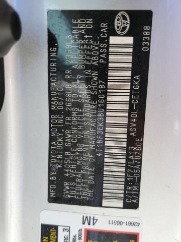 Photo 10 from auction – 2011 TOYOTA CAMRY BASE with VIN 4T1BF3EK3BU160187