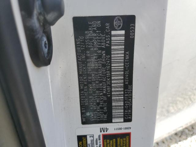 Photo 10 from auction – 2011 TOYOTA CAMRY BASE with VIN 4T4BF3EK1BR162476