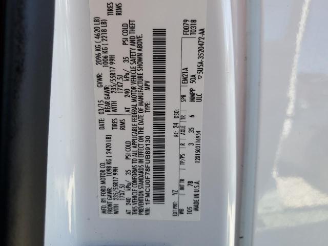 Photo 10 from auction – 2015 FORD ESCAPE S with VIN 1FMCU0F78FUB89130