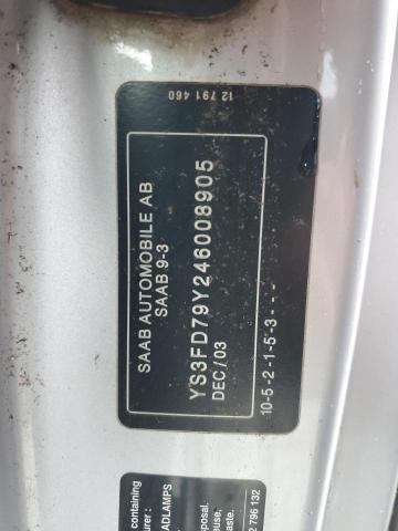 Photo 10 from auction – 2004 SAAB 9-3 ARC with VIN YS3FD79Y246008905
