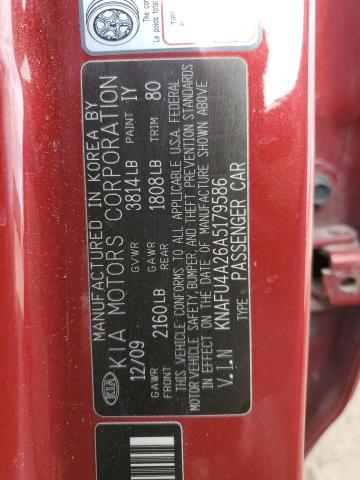 Photo 10 from auction – 2010 KIA FORTE EX with VIN KNAFU4A26A5179586