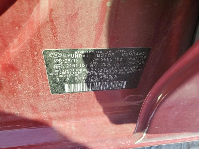 Photo 10 from auction – 2016 HYUNDAI ELANTRA with VIN KMHDH4AE8GU543686