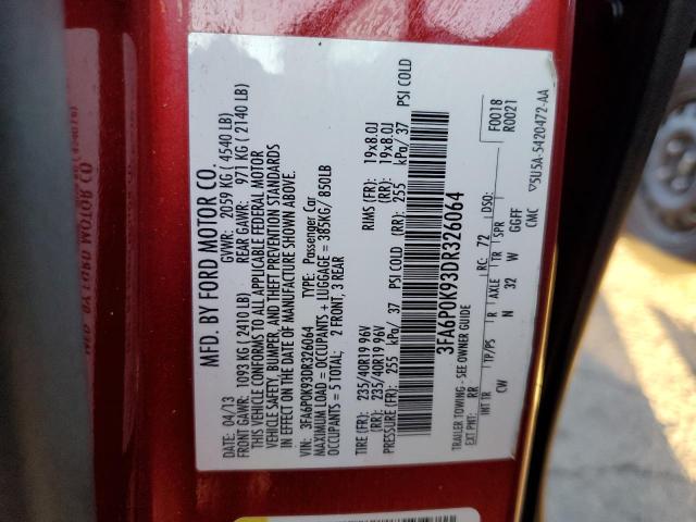 Photo 10 from auction – 2013 FORD FUSION TIT with VIN 3FA6P0K93DR326064