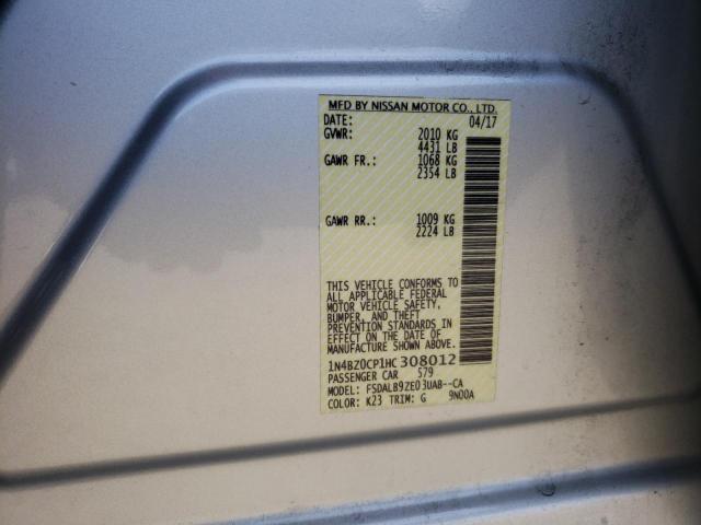 Photo 10 from auction – 2017 NISSAN LEAF S with VIN 1N4BZ0CP1HC308012