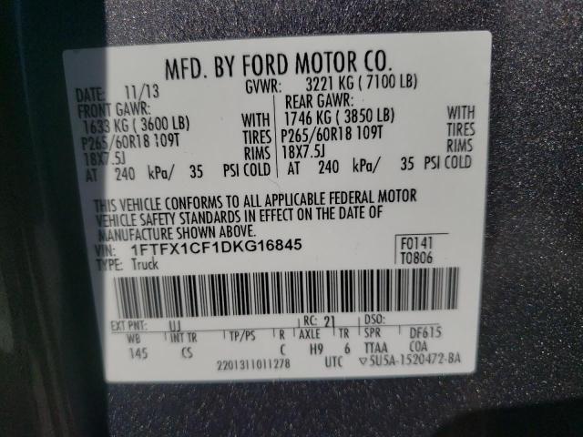 Photo 10 from auction – 2013 FORD F150 SUPER with VIN 1FTFX1CF1DKG16845