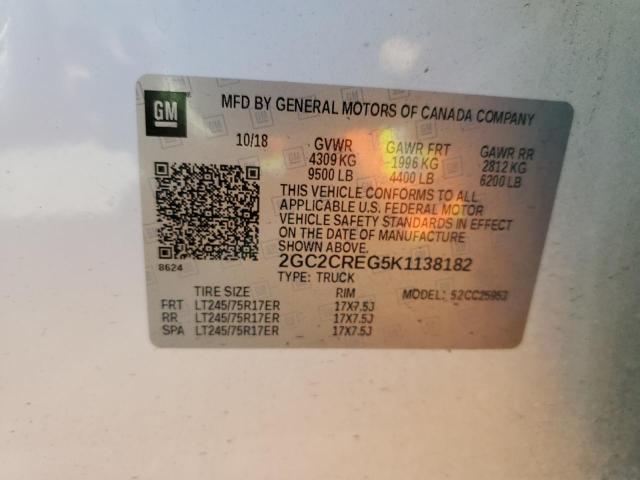 Zdjęcie 10 z aukcji – 2019 CHEVROLET SILVERADO z VIN 2GC2CREG5K1138182
