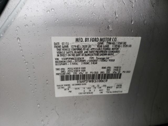 Photo 10 from auction – 2012 FORD TAURUS LIM with VIN 1FAHP2FW8CG100659